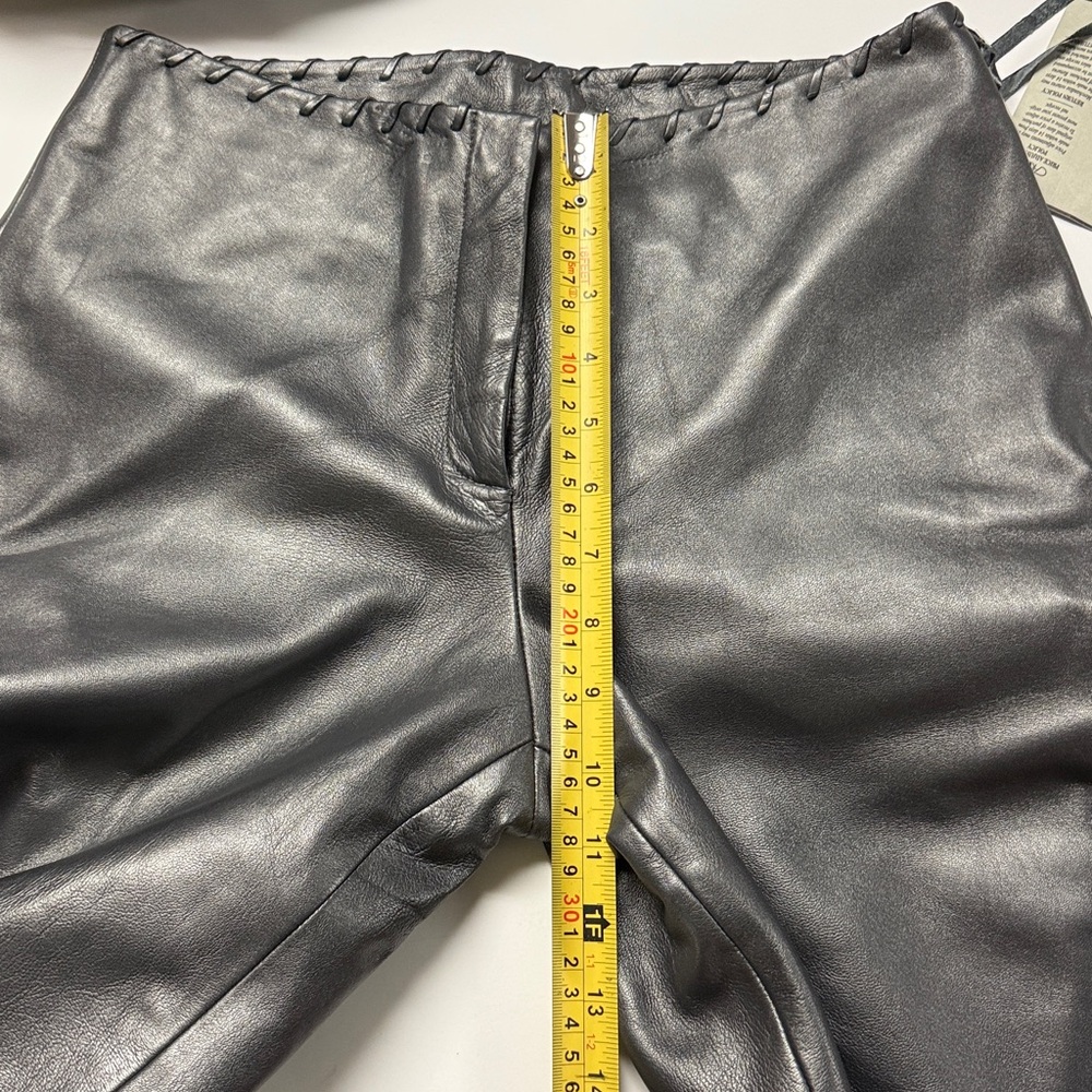 Cache vintage gun metal Leather Pants - Picture 10 of 10